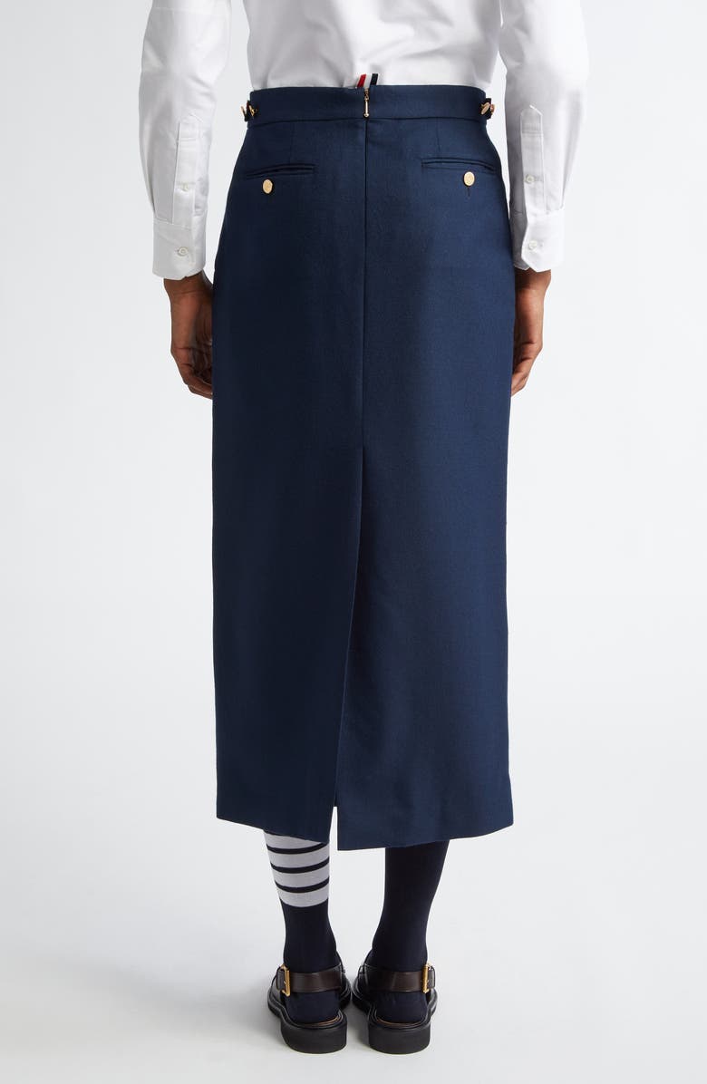 Thom Browne Tricolor Tab Wool Twill Pencil Skirt, Alternate, color,