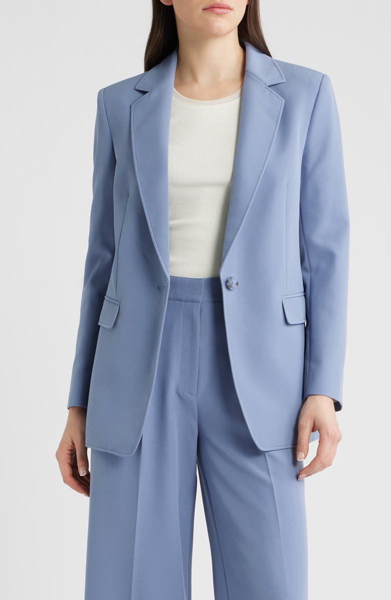 BOSS Orange Jabla One-Button Crepe Blazer, Main, color, Bright Blue
