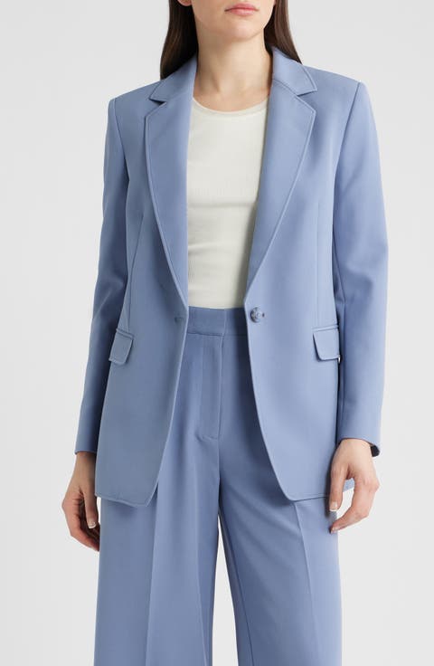 Jabla One-Button Crepe Blazer