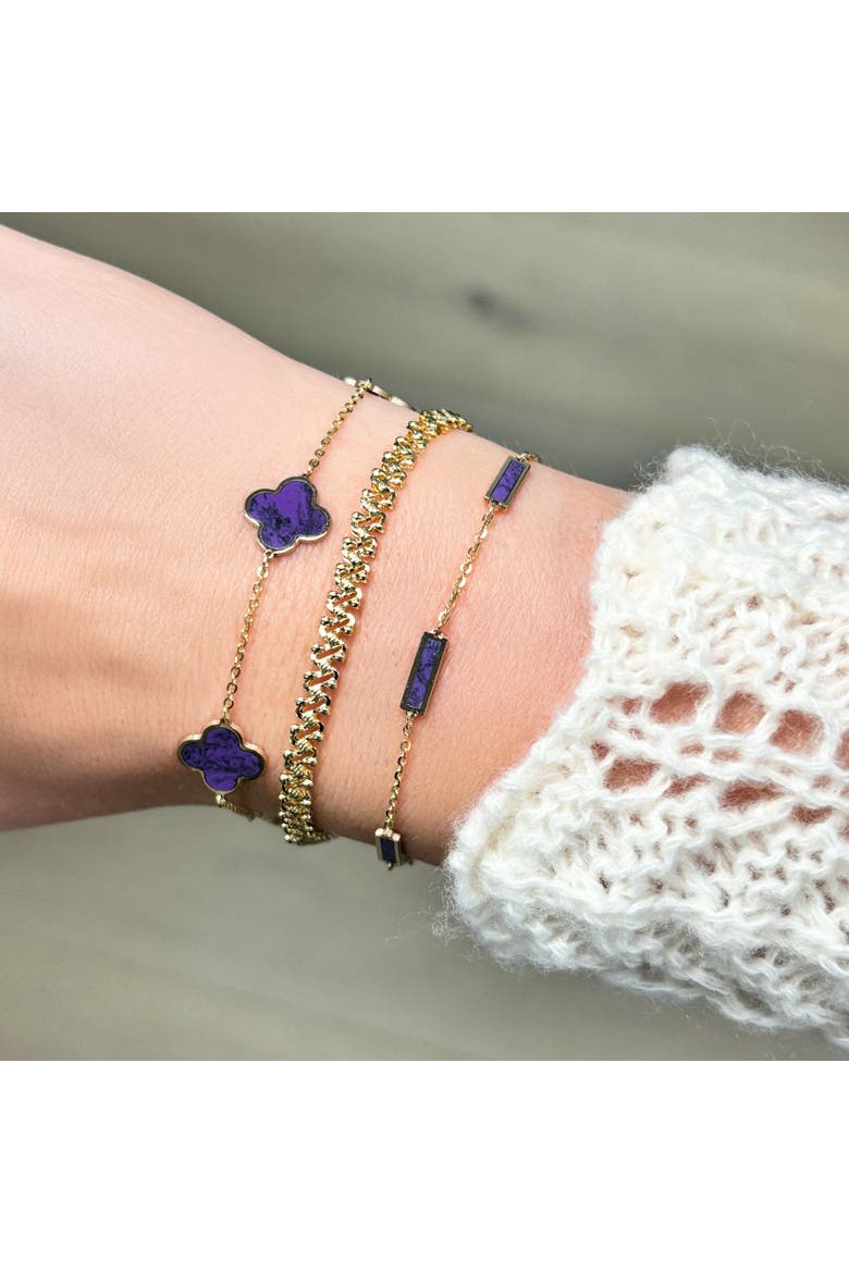 Small Amethyst Clover Bracelet, Alternate, color, Amethyst