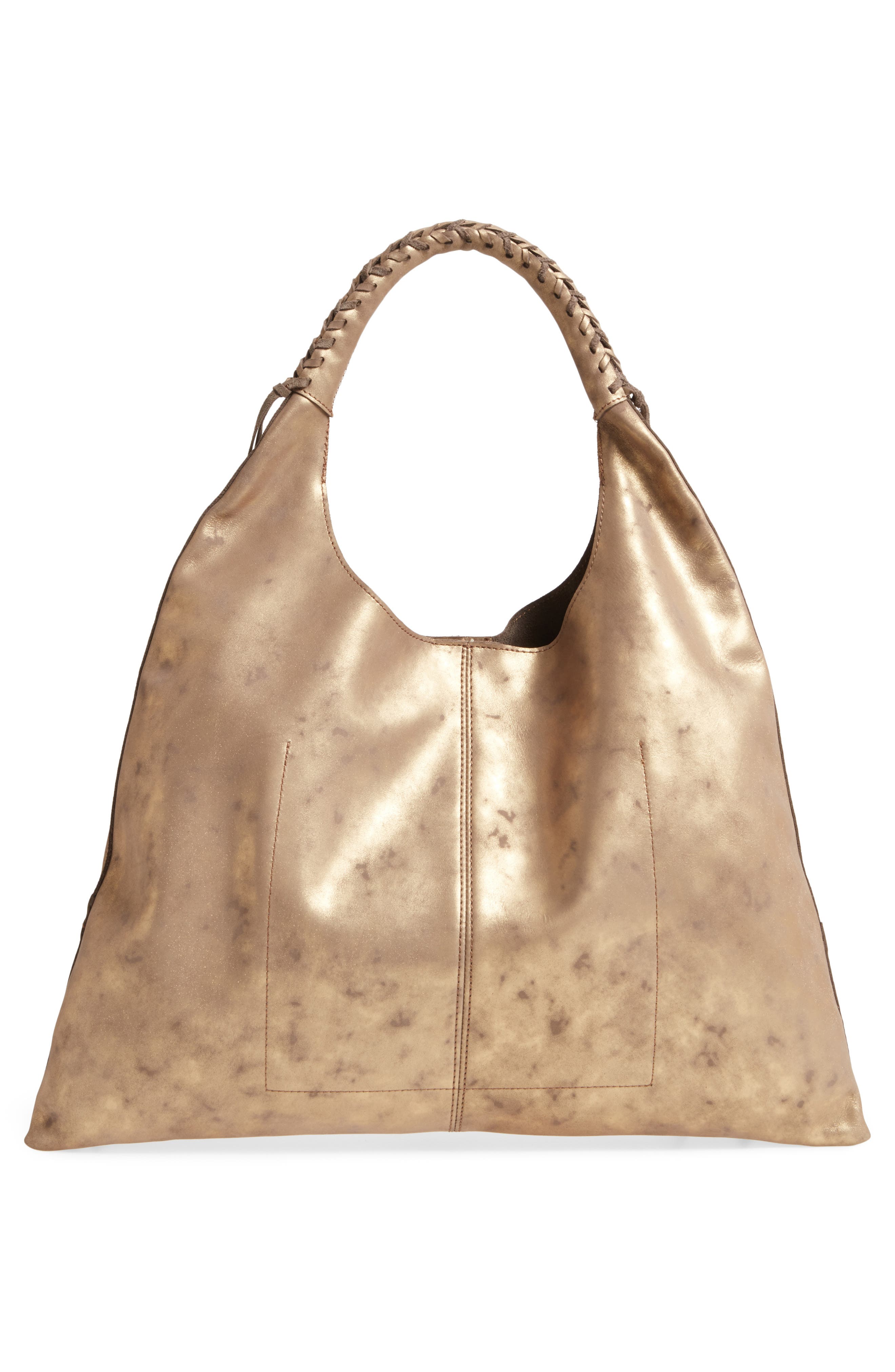 Nomad Metallic Leather Hobo Bag, Alternate, color, STARDUST