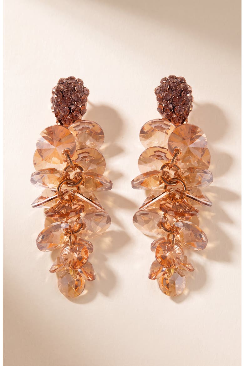 Crystal Drop Earrings, Main, color, Champagne
