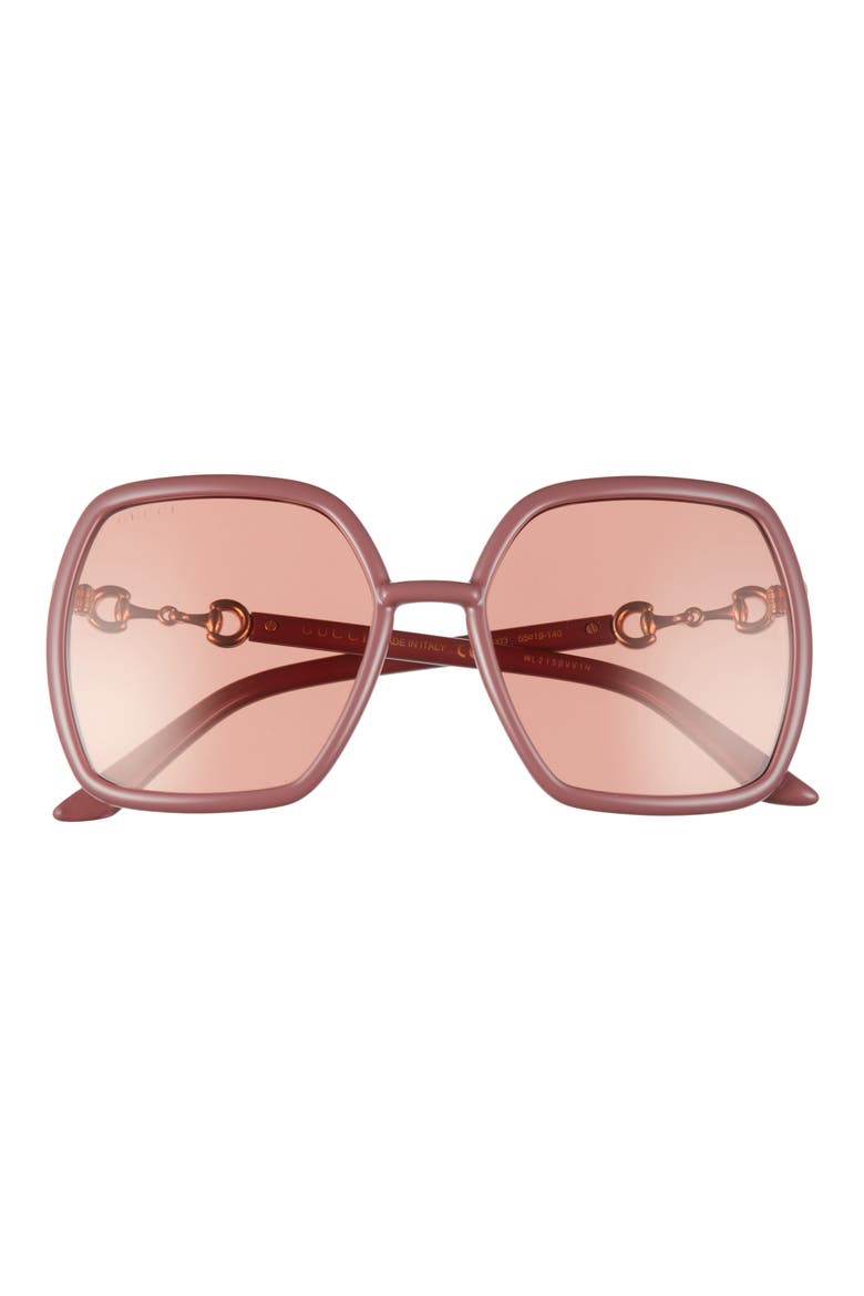 55mm Square Sunglasses, Main, color, PINK/ ORANGE