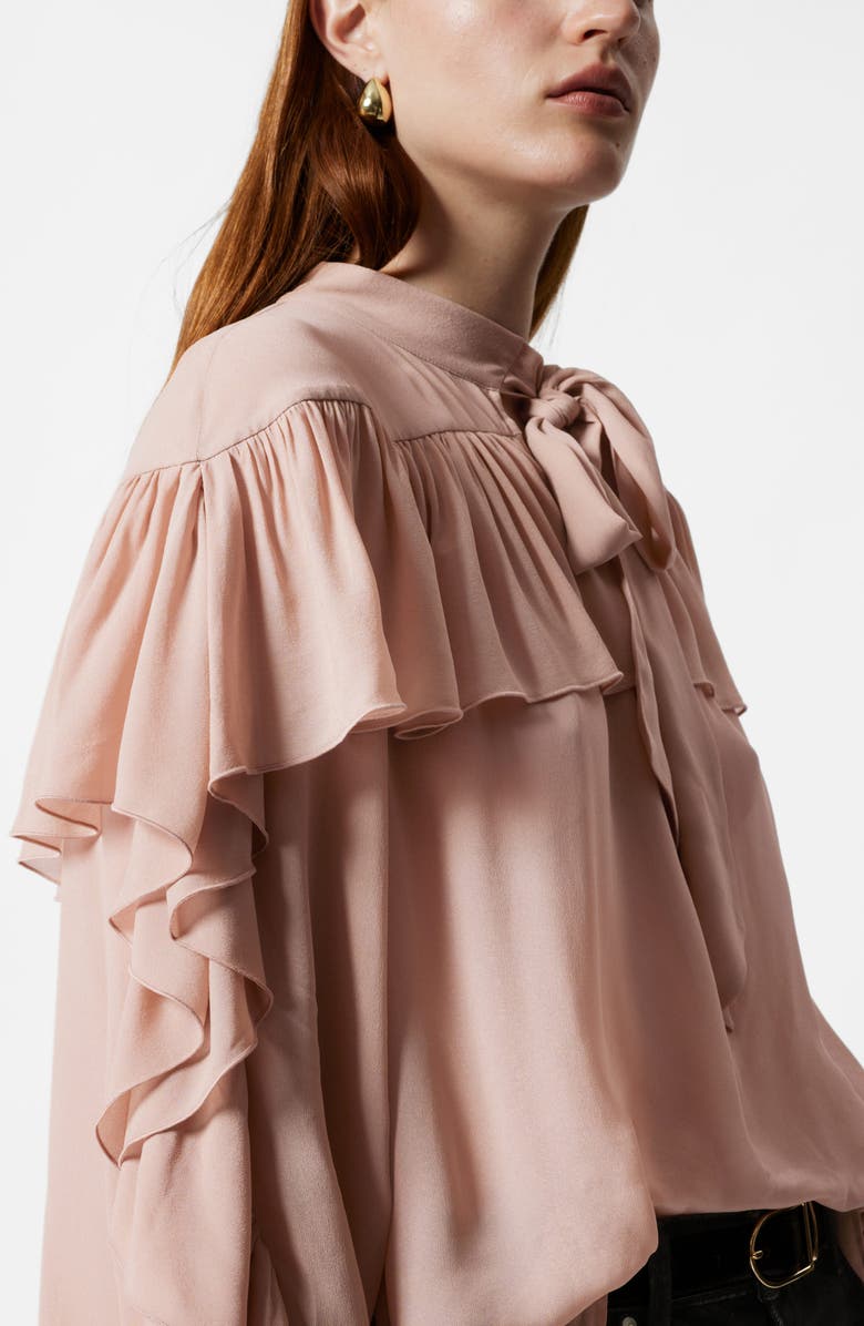 & Other Stories Ruffle Tie Neck Top, Alternate, color, 