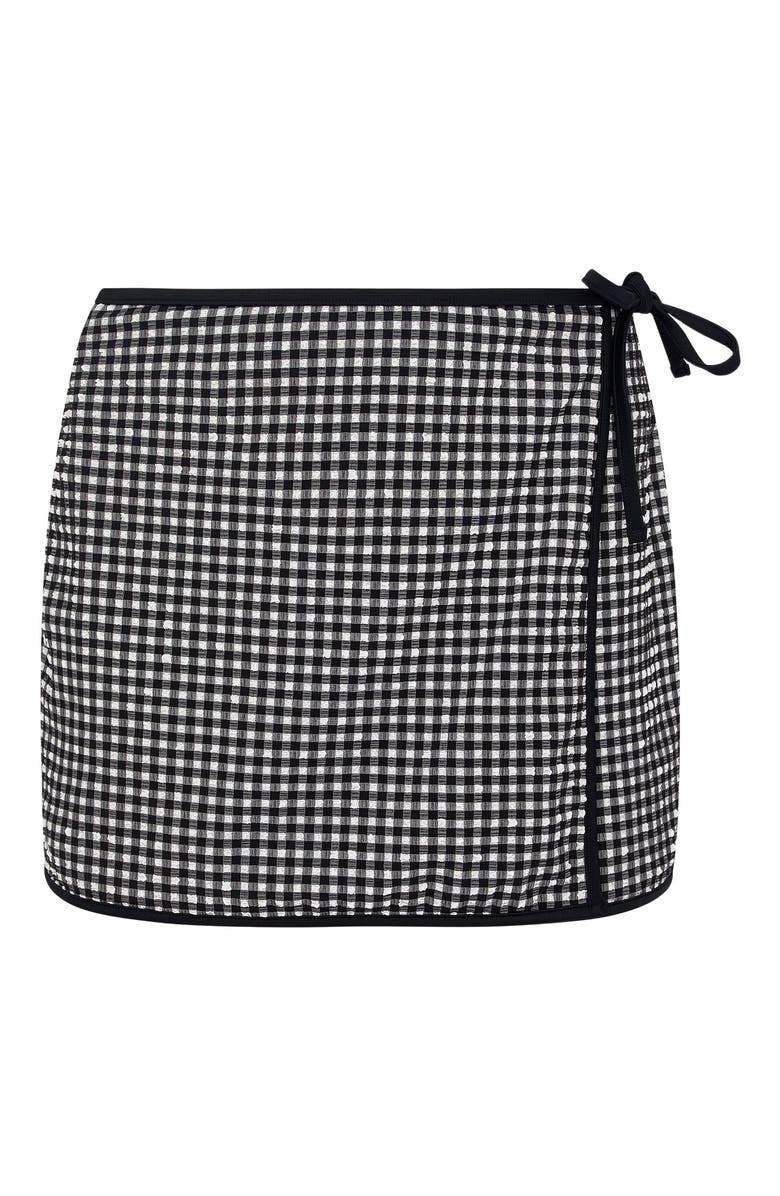 Onia Mini Wrap Skirt, Alternate, color, Black/White