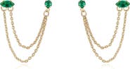Ettika Double Piercing Chain Drop Earrings
