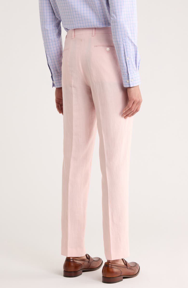 Tommy Hilfiger Flat Front Linen Trousers, Alternate, color, Pink Plain