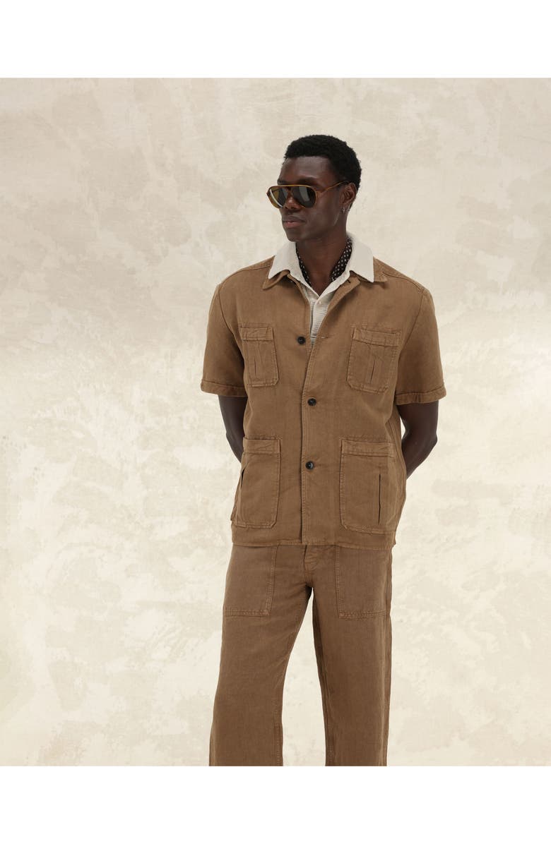 Fortela Bohem Linen Short Sleeve Shirt, Alternate, color, Mou