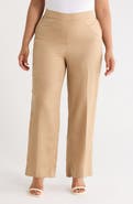 KASPER The Audrey Pull-On Straight Leg Linen Blend Pants