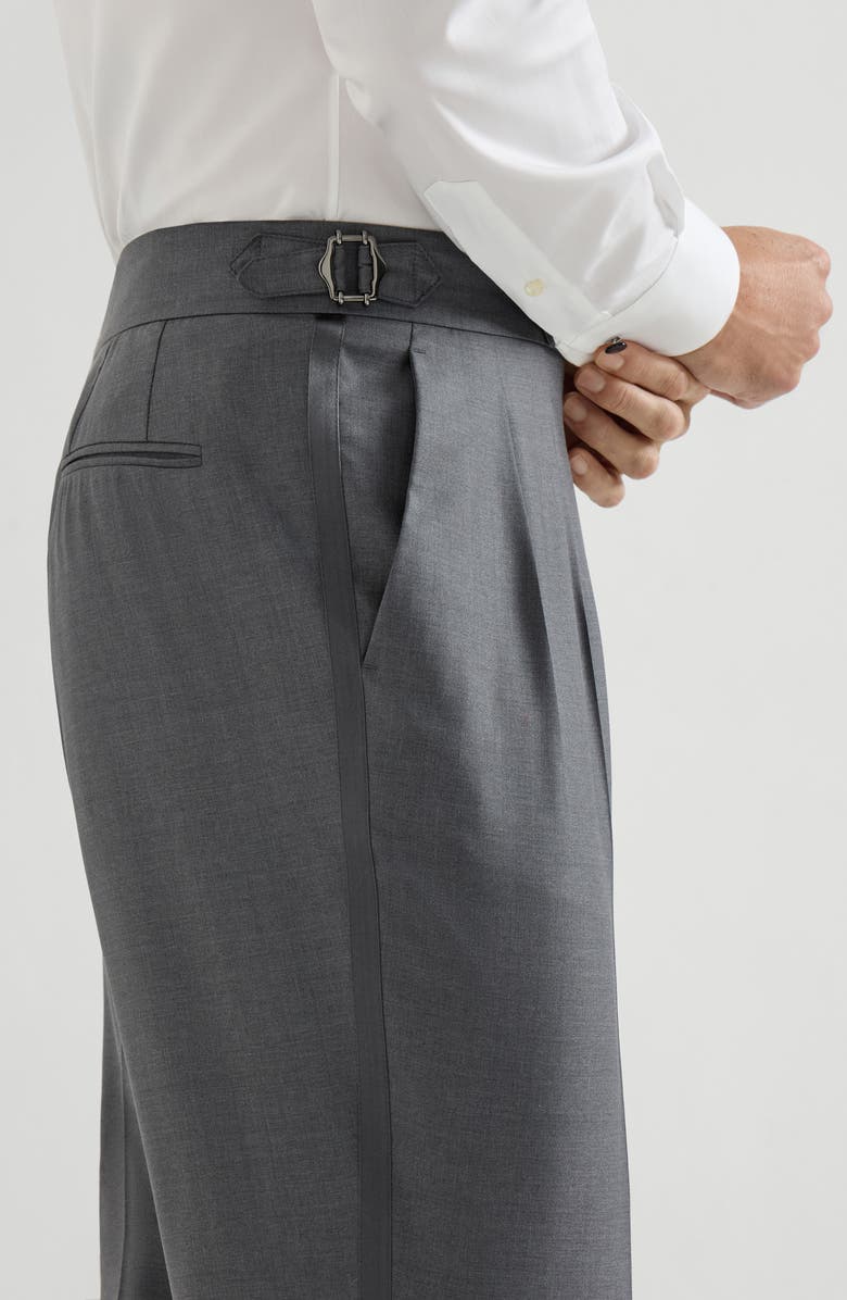 Brunello Cucinelli Tuxedo trousers, Alternate, color, Medium Grey