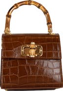 Persaman New York Ellie Croc Embossed Top Handle Bag