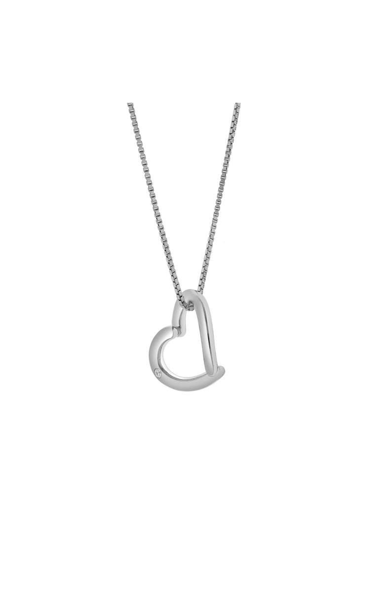 LuvMyJewelry Lorina Sterling Silver 0.01 Ct Diamond Open Heart Pendant, Alternate, color, 925 Sterling Silver