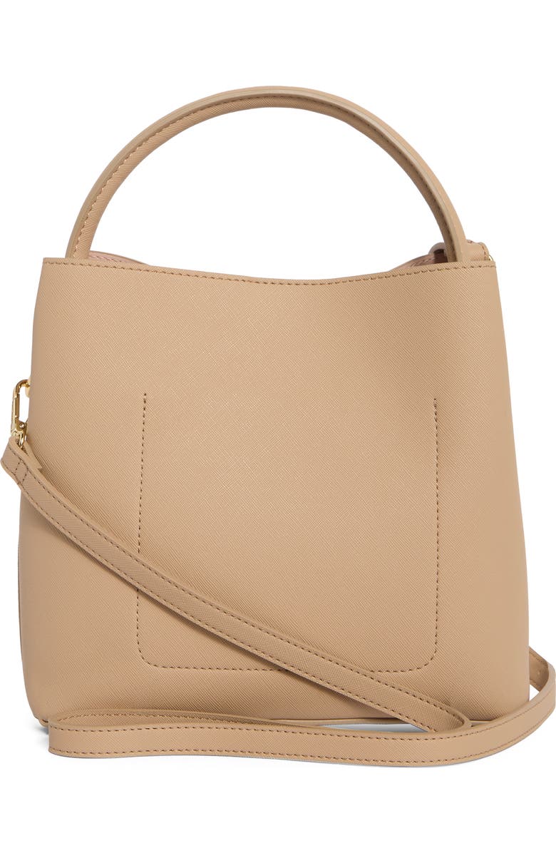 Nanette Lepore Kamilah Front Tie Bucket Bag, Alternate, color, Warm Taupe - Cameo Rose