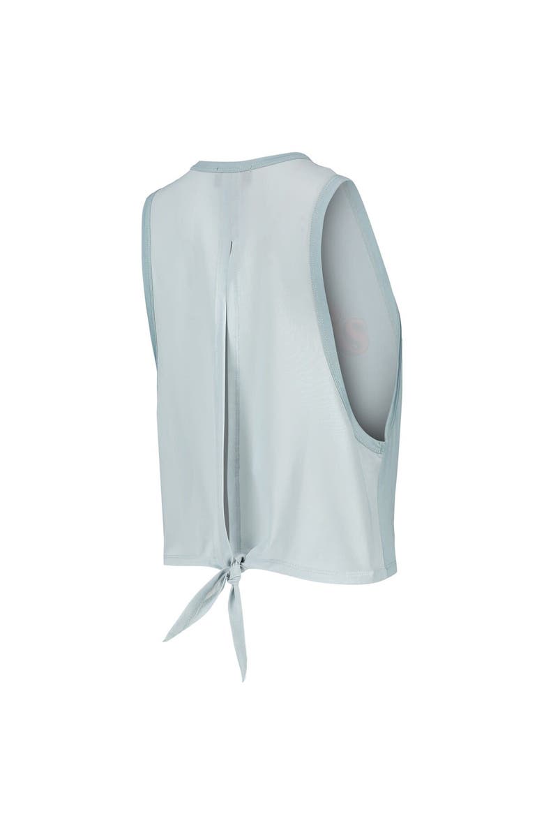 THE WILD COLLECTIVE Women's The Wild Collective Light Blue New York Yankees Open Back Twist-Tie Tank Top, Alternate, color, Blue