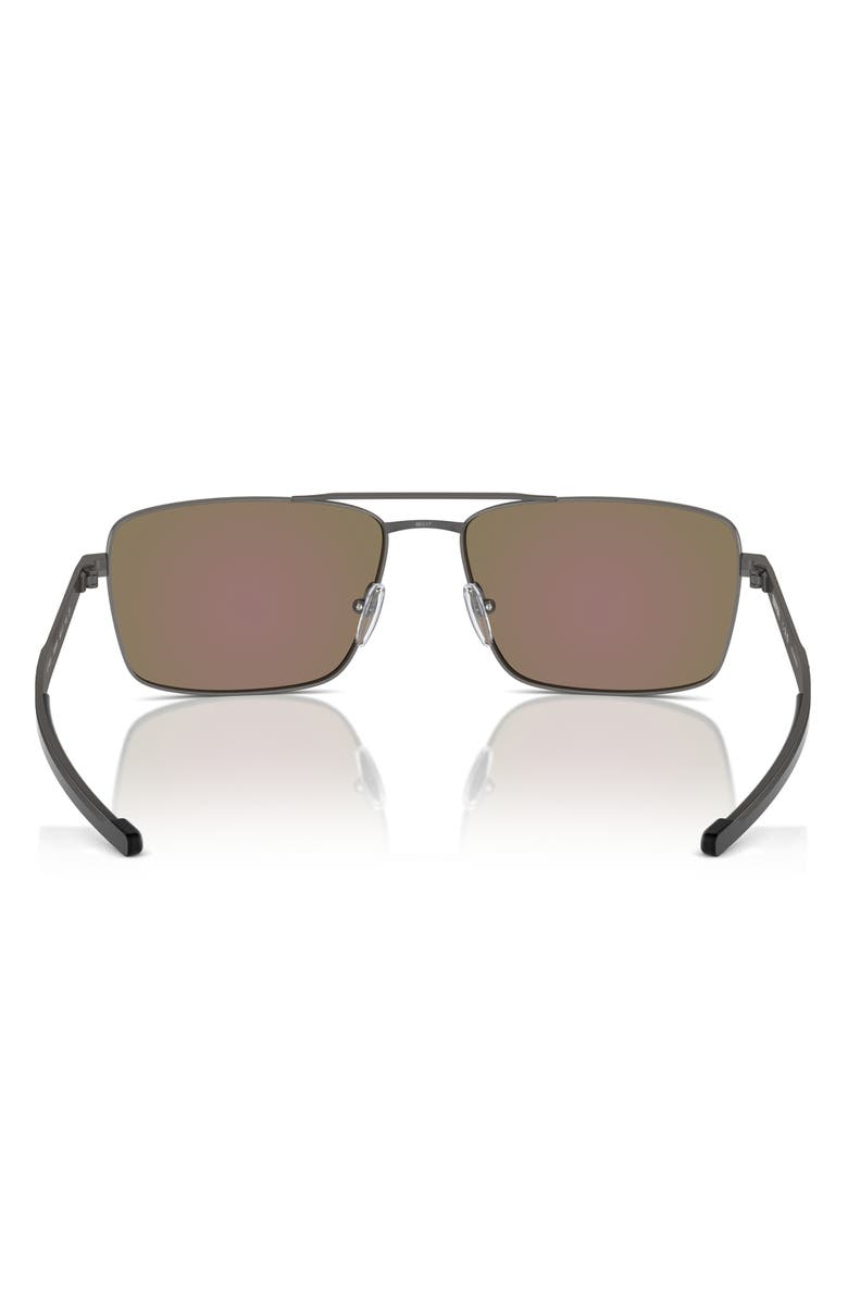 Scuderia Ferrari x Scuderia Ferrari 60mm Polarized Rectangular Sunglasses, Alternate, color, Dark Gunmetal