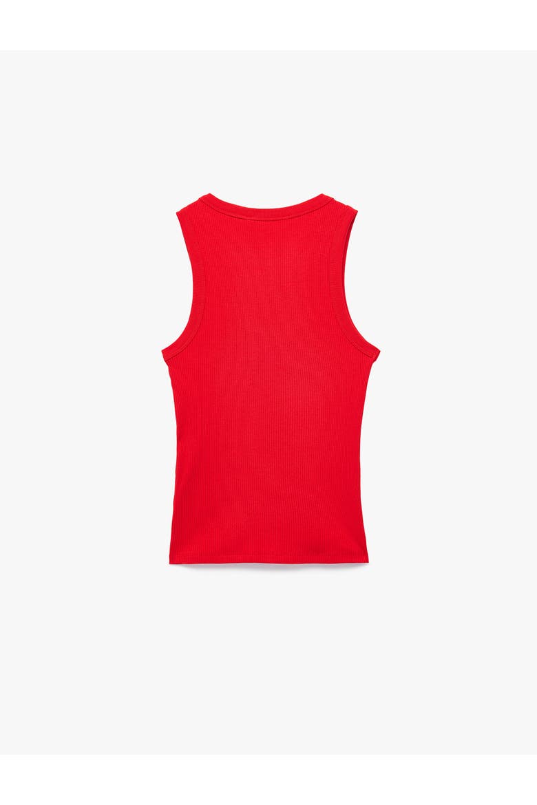 Scoop Neck Ribbed Cotton Tank Top, Alternate, color, RED