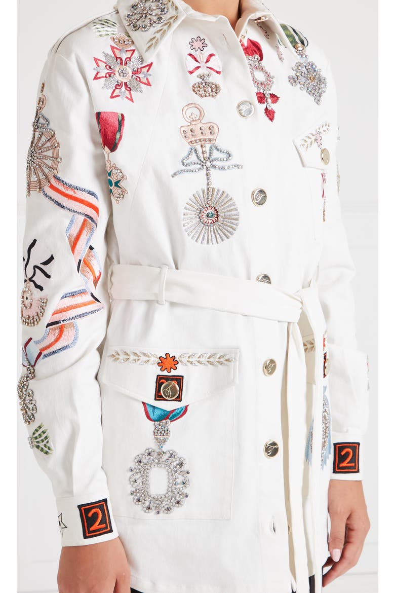 Diamantine Shirt Jacket, Alternate, color, Cream
