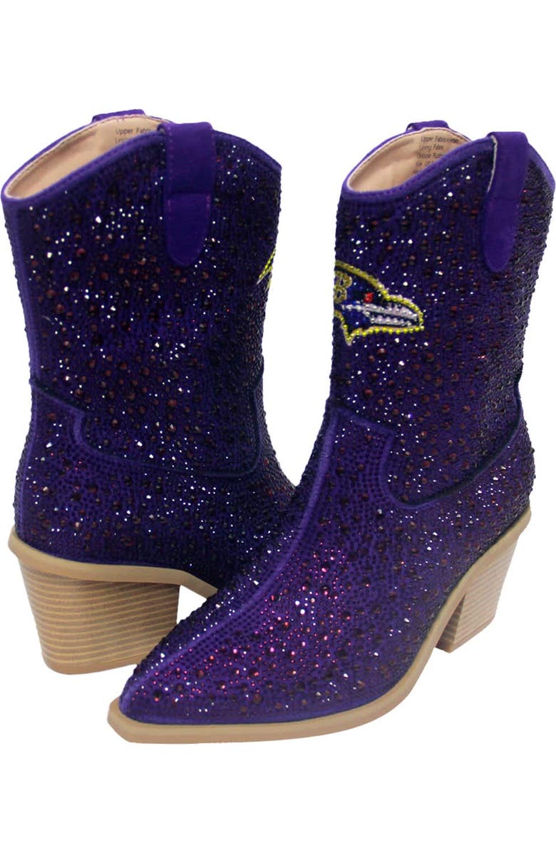 CUCE Women's Cuce Purple Baltimore Ravens Crystal Ankle Boots, Main, color,