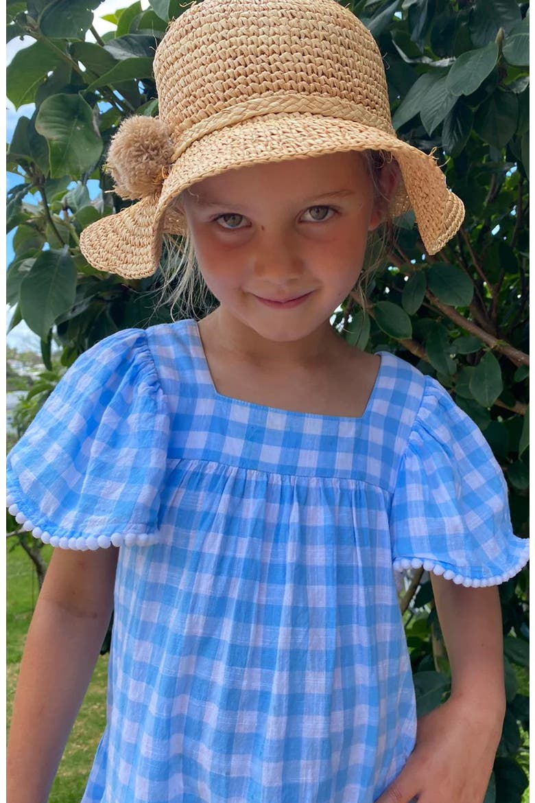 Kids' Cornflower Gingham Beach Dress, Alternate, color, BLUE