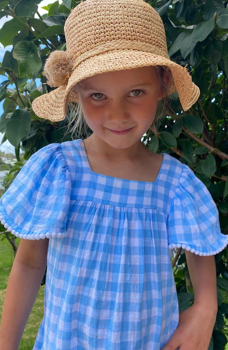 Snapper Rock Kids' Cornflower Gingham Beach Dress, Alternate, color, Blue