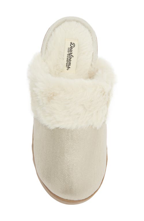 R.g. Barry Metallic And Faux Fur Trim Scuff Slipper In Silver
