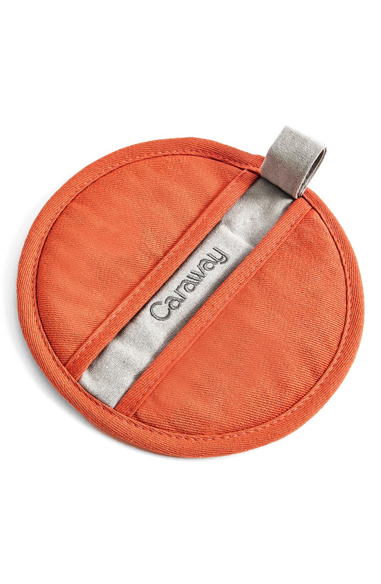 CARAWAY Set of 2 Cotton Potholders, Alternate, color, Perracotta