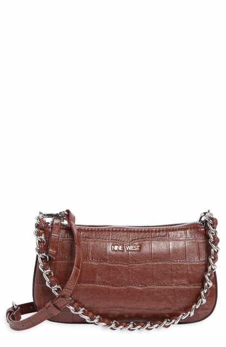 Jace Croc Embossed Faux Leather Shoulder Bag