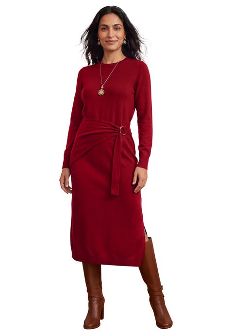 Sweater Wrap Midi Dress