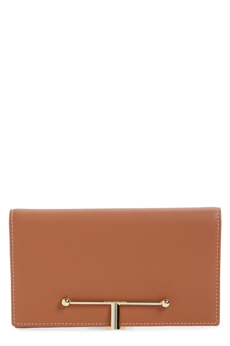 Large Melville Street Leather Wallet, Main, color, CHESTNUT - VANILLA STITCH