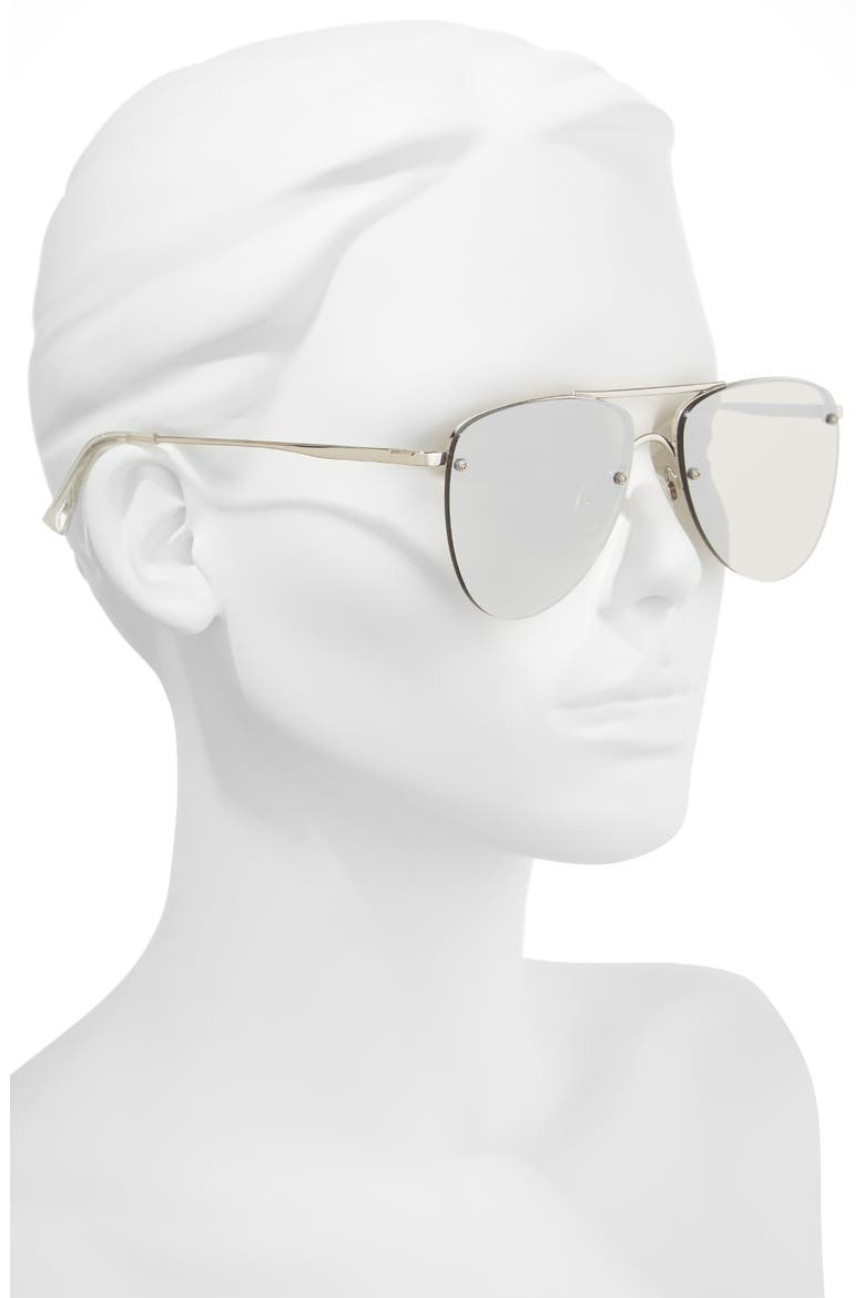 The Prince 57mm Aviator Sunglasses, Alternate, color, SILVER