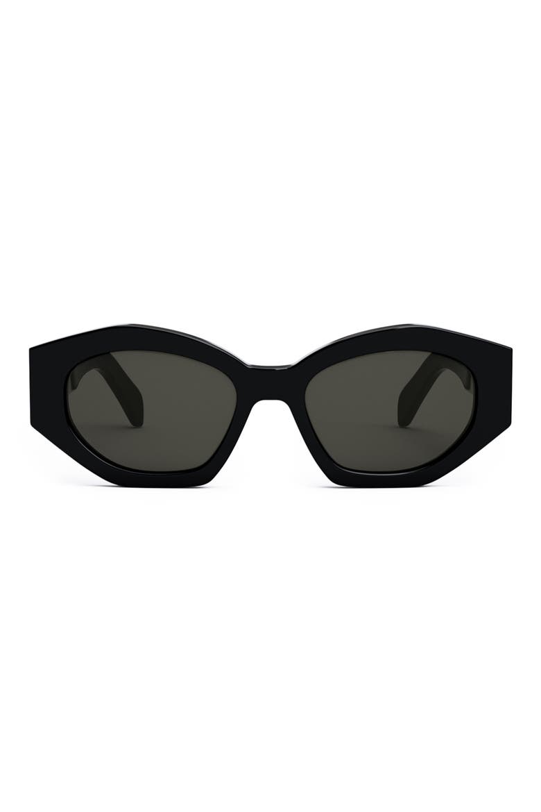 Triomphe 54mm Cat Eye Sunglasses, Main, color, SHINY BLACK / SMOKE