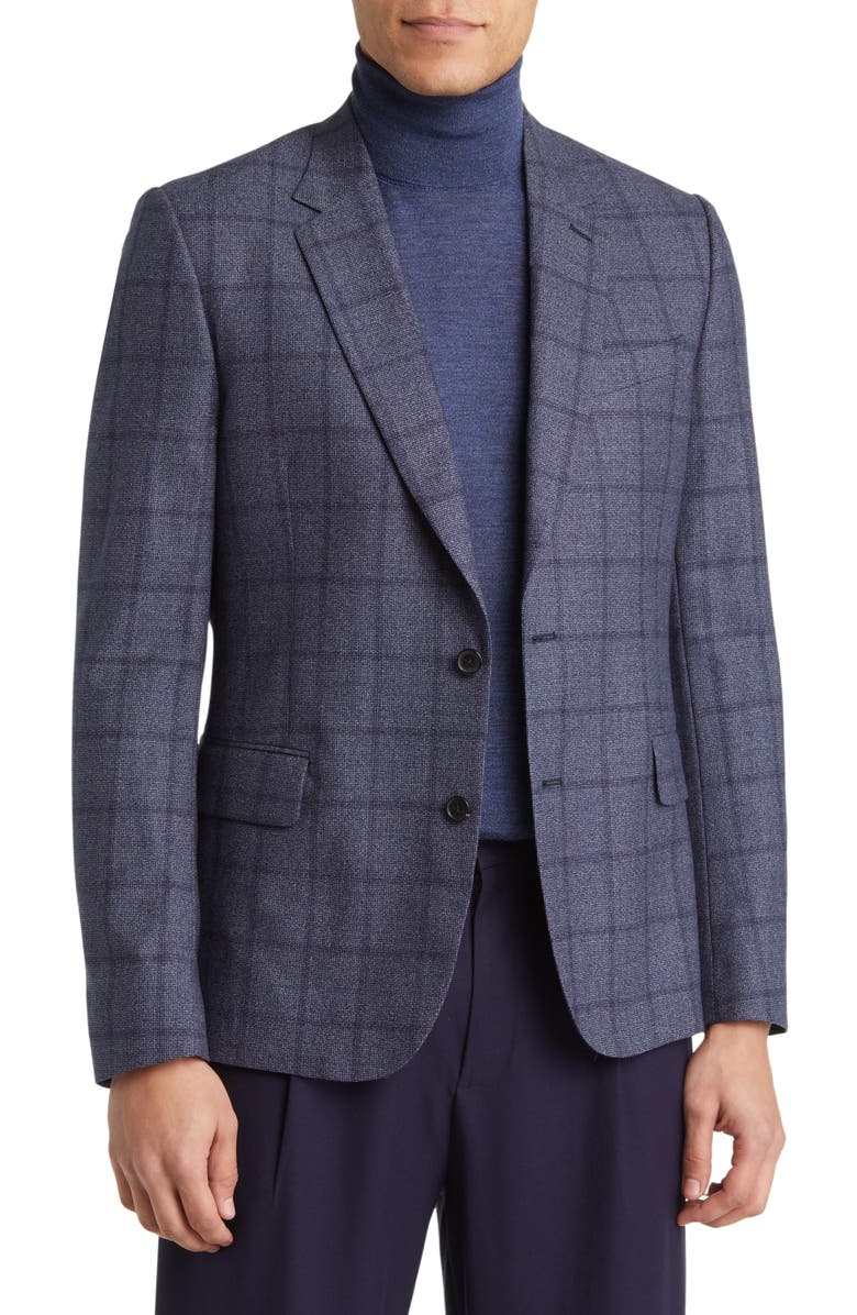Paul Smith Plaid Two-Button Wool Sport Coat, Main, color, 