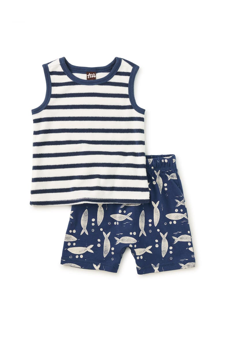 New Tank & Shorts Baby Set, Main, color, Naval Blue
