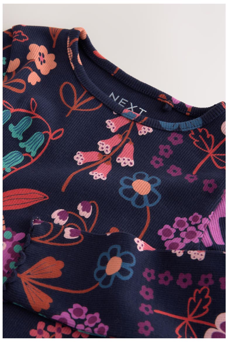 Kids' Unicorn Print Rib Long Sleeve Top, Alternate, color, BLUE
