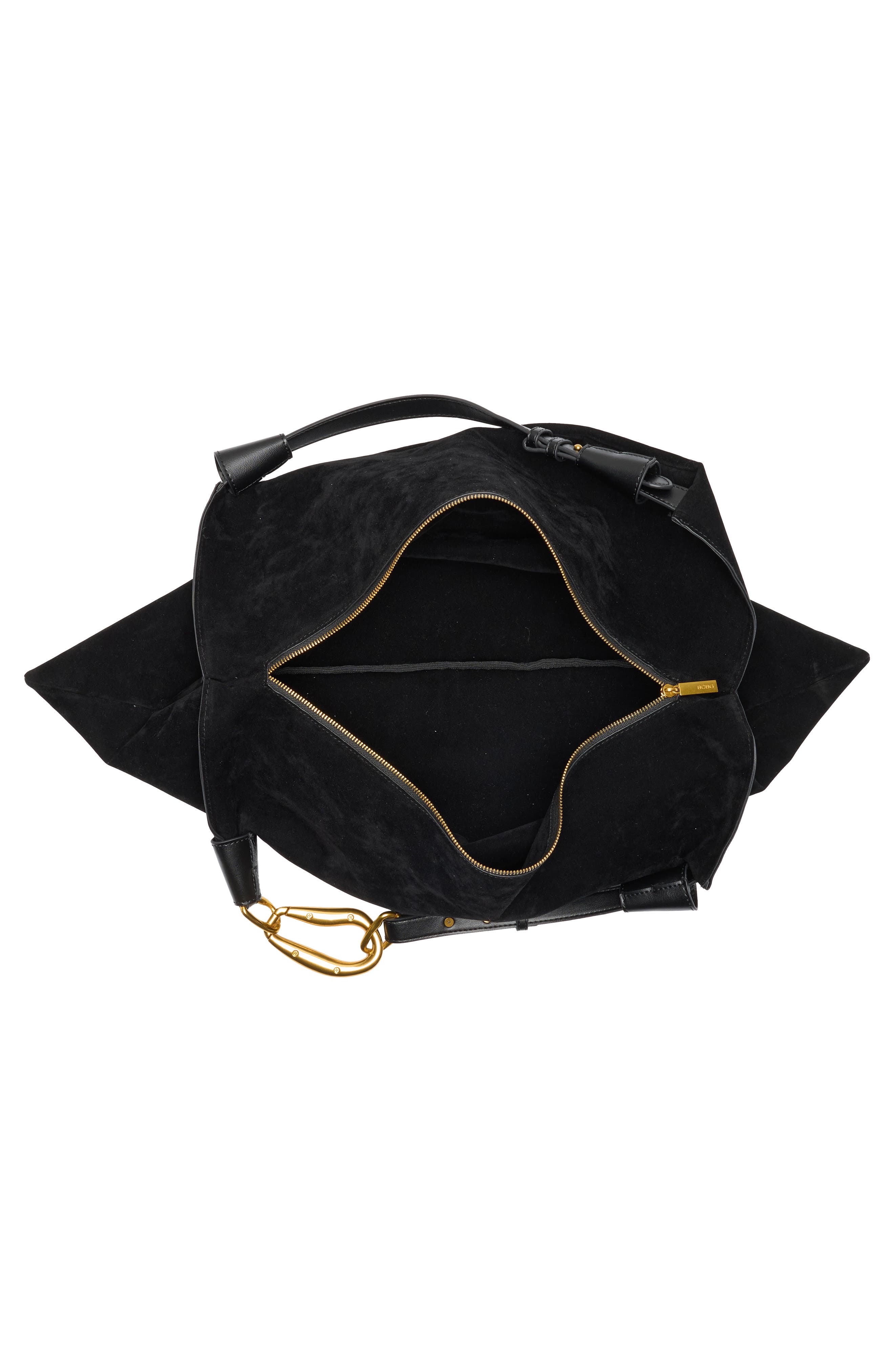 BCBG Hardware Ring Hobo Bag, Alternate, color, Black