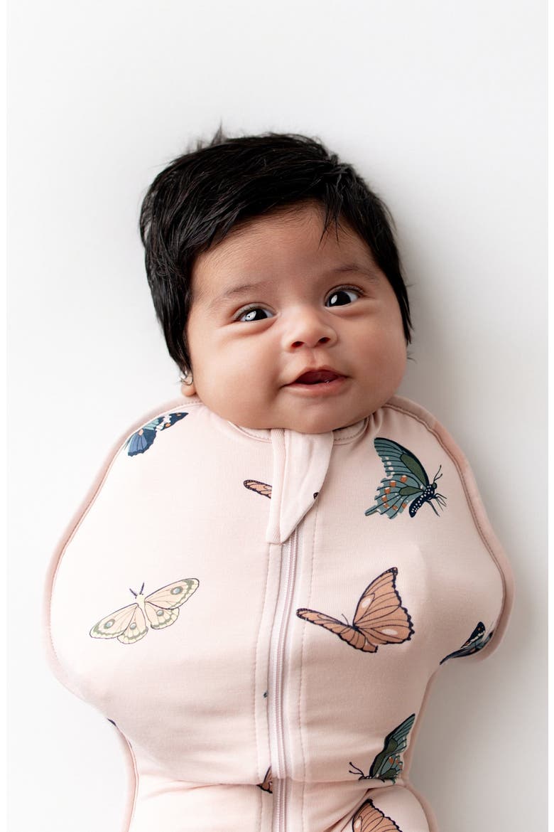 Butterfly 0.5 TOG Swaddle Bag, Alternate, color, BLUSH BUTTERFLY