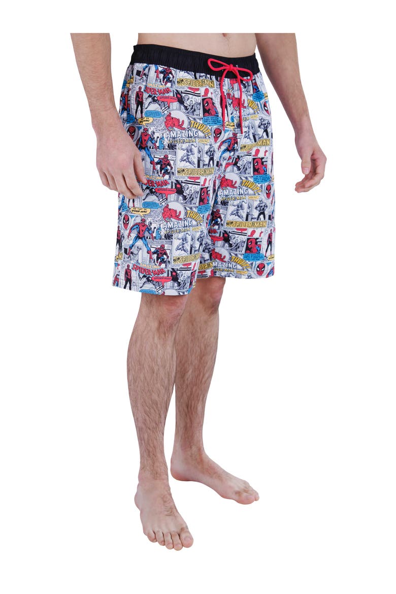 Spider-Man Swim Trunks, Alternate, color, Spider Man Gray Black