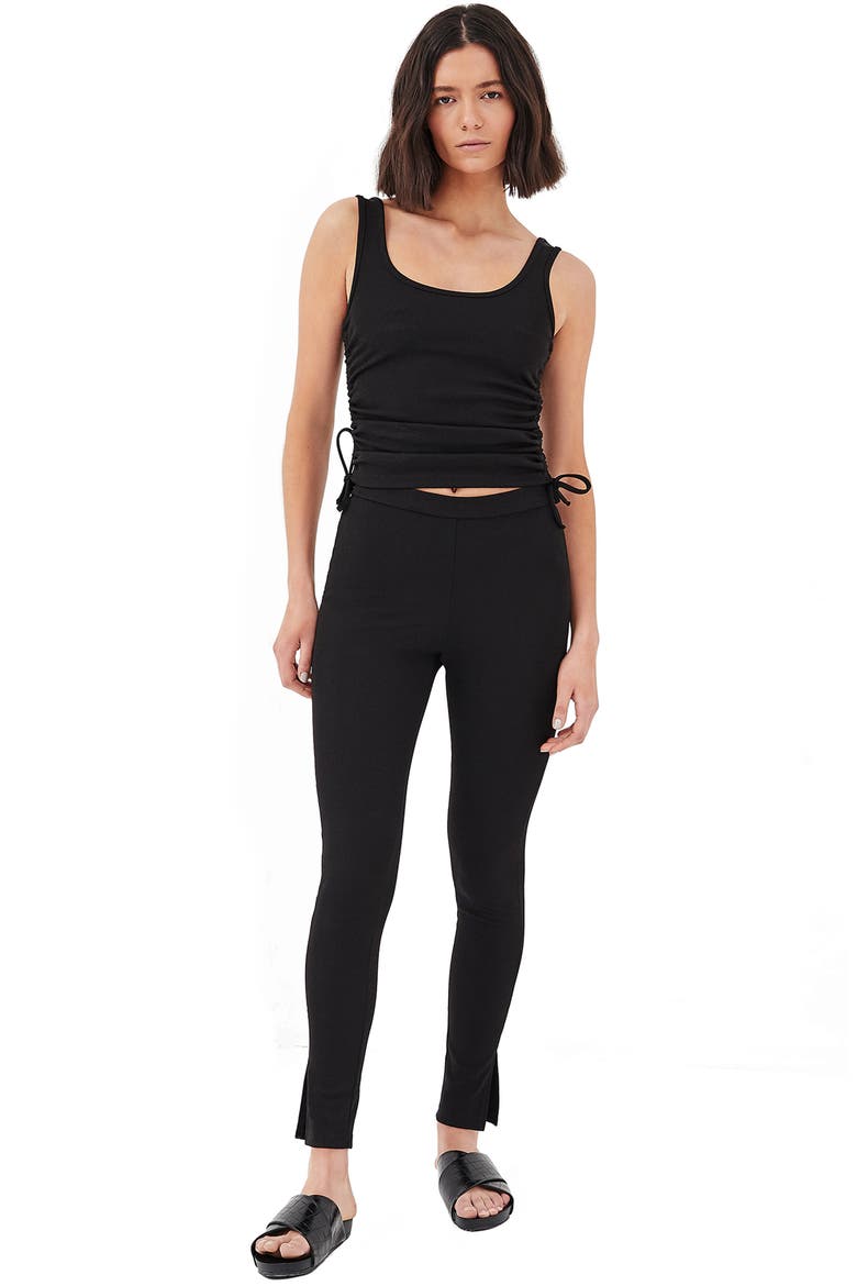 Annoushka Side Slit Leggings, Alternate, color, BLACK RIB JERSEY