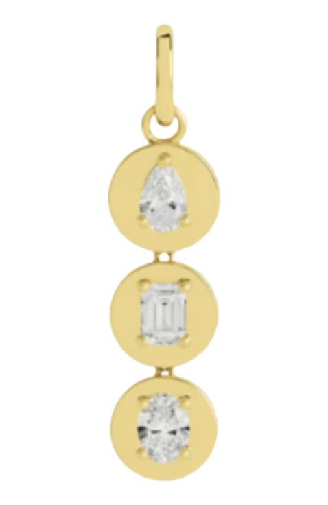 Disc Lab Diamond Pendant in 14K