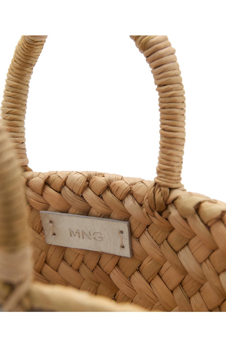 MANGO Mini Sequin Basket Tote, Alternate, color, Silver