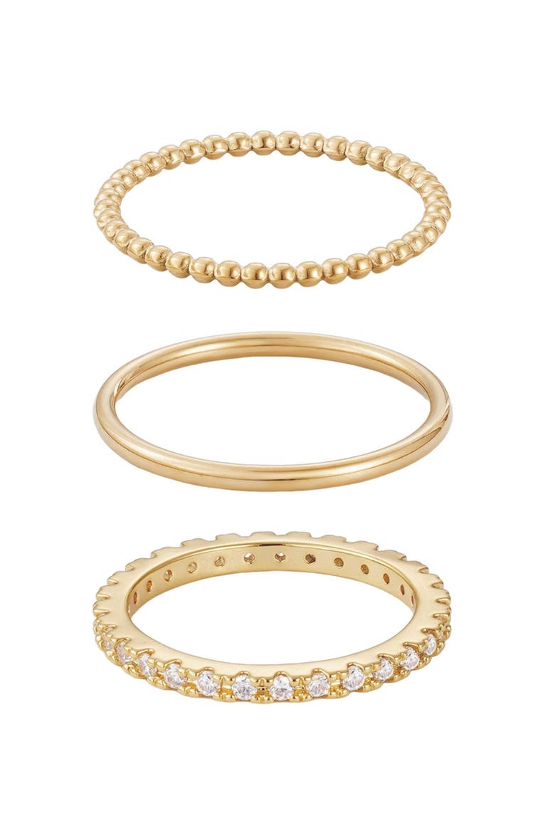 Set of 3 Assorted Stackable Rings, Main, color, GOLD