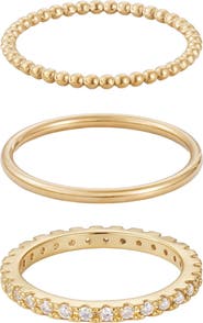 Adornia Set of 3 Assorted Stackable Rings
