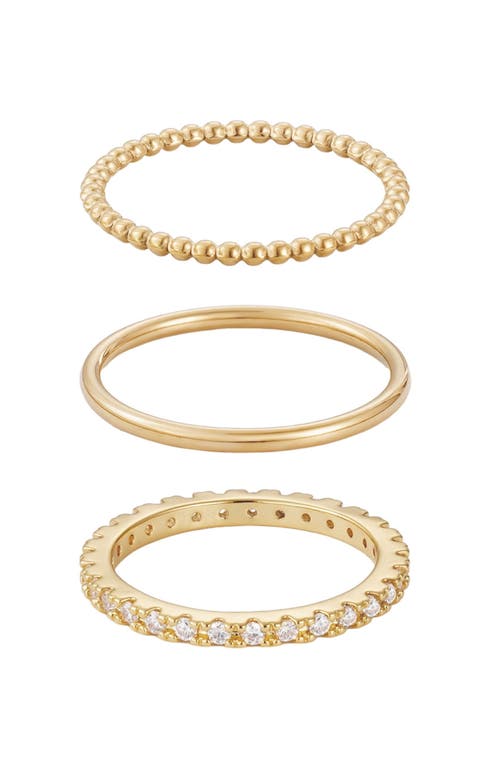 Adornia Set Of 3 Assorted Stackable Rings In Gold