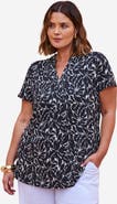 Live Unlimited Print Nehru Collar Top