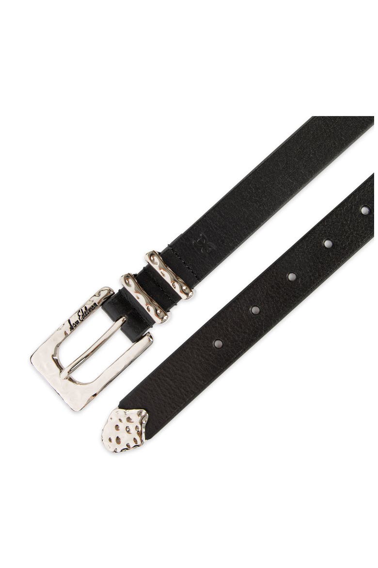 Hammered Leather Belt, Alternate, color, BLACK