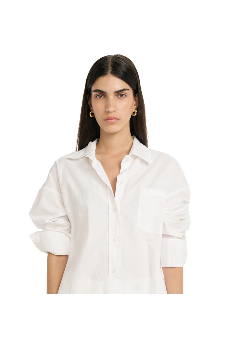 Resort Frank Button Down Shirt Cover-Up, Alternate, color, White