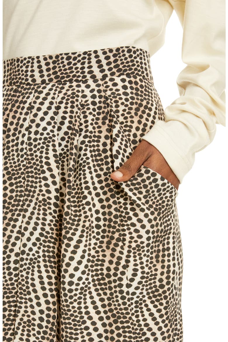 Igina Dot Print Stretch Silk Skirt, Alternate, color, BEIGE