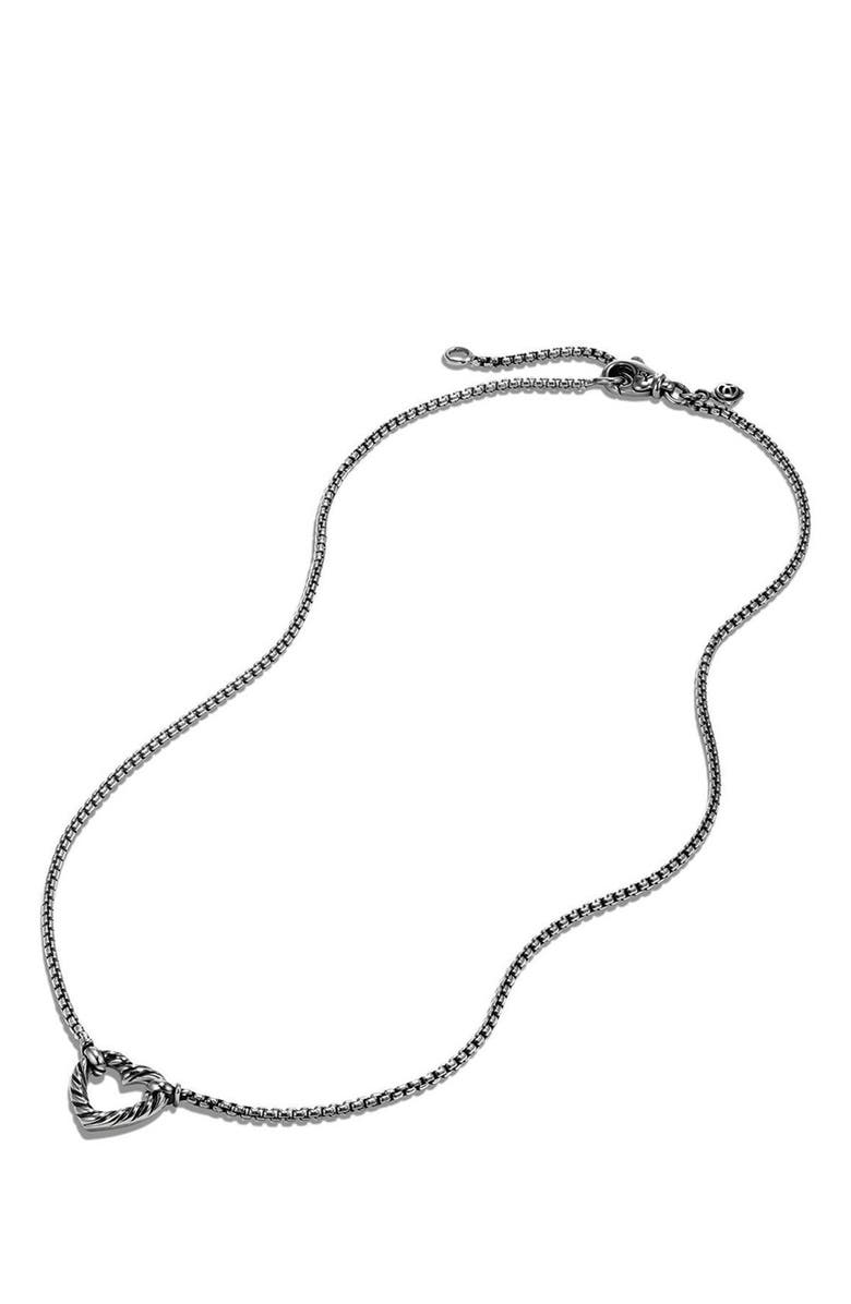 David Yurman 'Cable Collectibles' Heart Station Necklace with 18K Gold, Alternate, color,