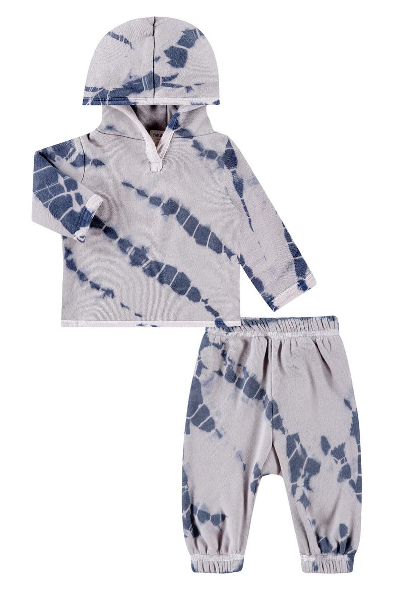 Tie Dye Hoodie & Sweatpants Set, Main, color, GRAY