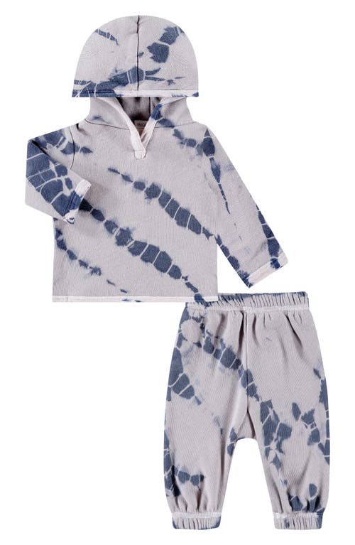 PAIGELAUREN Tie Dye Hoodie & Sweatpants Set in Gray 